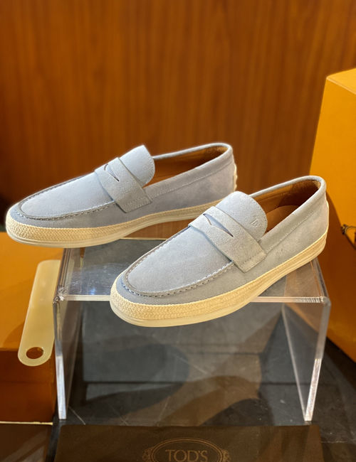 Tods Raffia Cotton Leather Casual Shoes