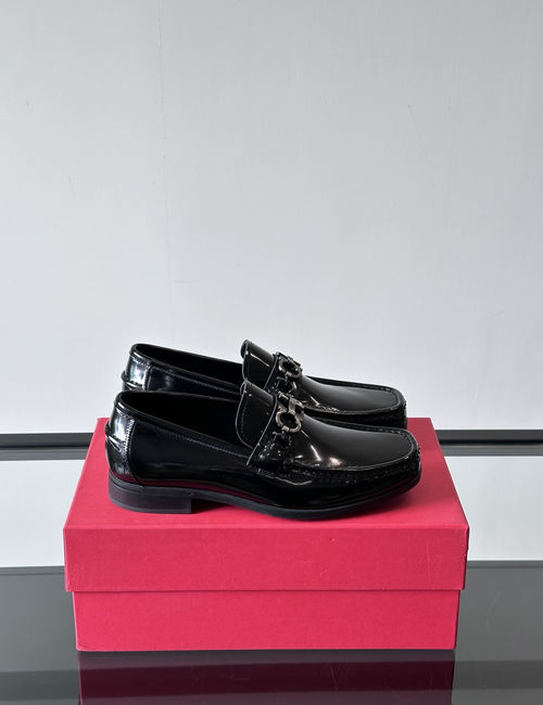 Ferragamo Cow Leather Driving Shoes With Non-slip Sole