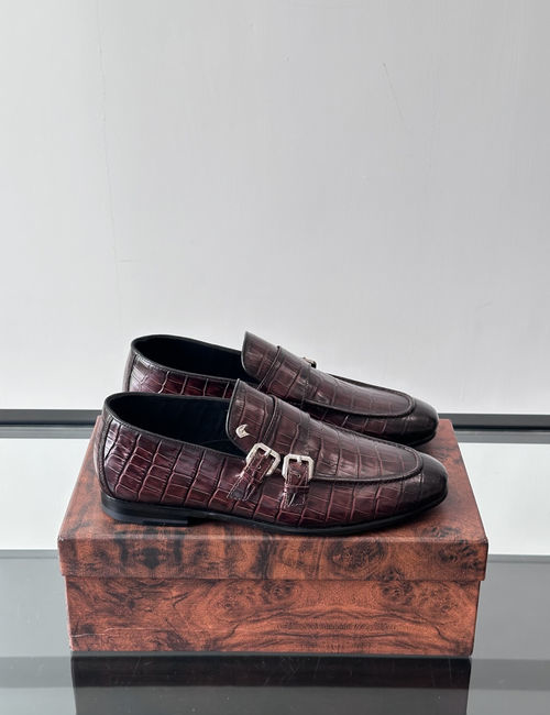 Stefano Ricci Premium Crocodile Pattern Casual Leather Shoes
