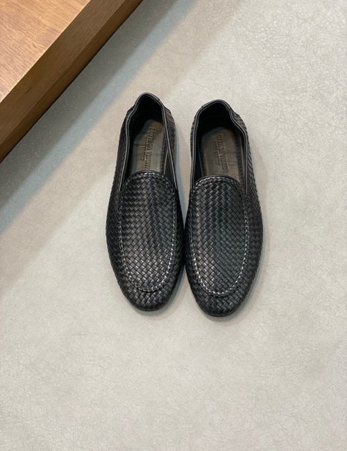 Bottega Veneta BV Woven Calfskin Shoes With Leather Outsole