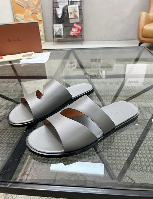 Loro Piana LP Slippers Cowhide Upper Original Sole Comfortable