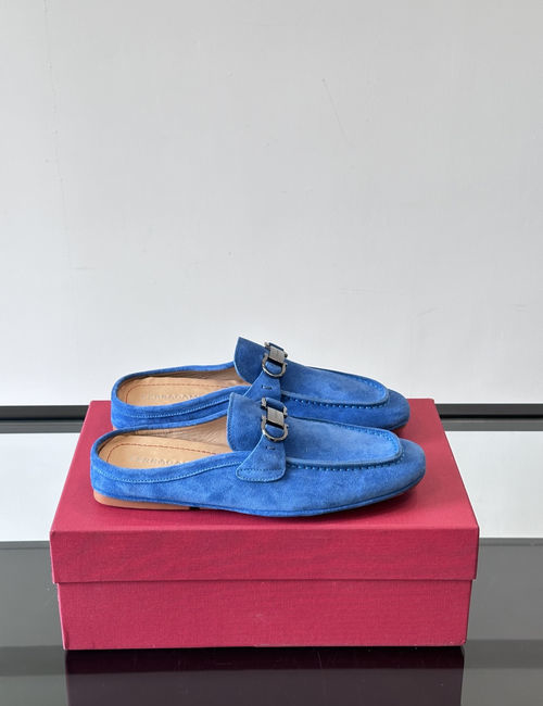 Ferragamo Calfskin Slide Sandals With Rubber Sole