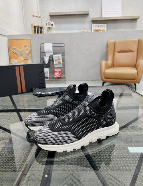 Zegna Knit Fabric Slip On Casual Sneakers