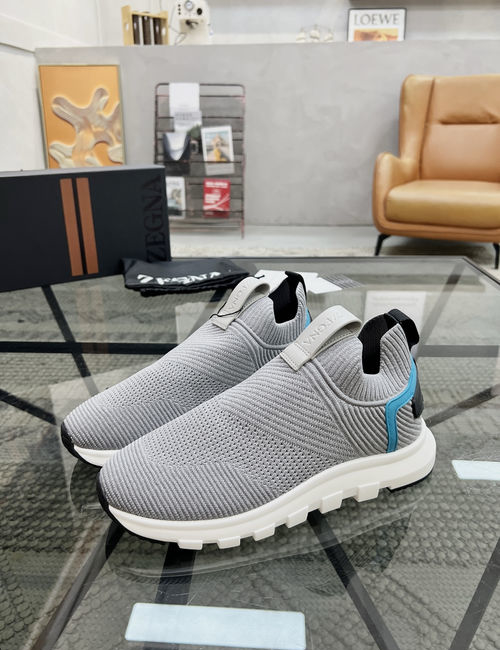 Zegna Knit Fabric Slip On Casual Sneakers