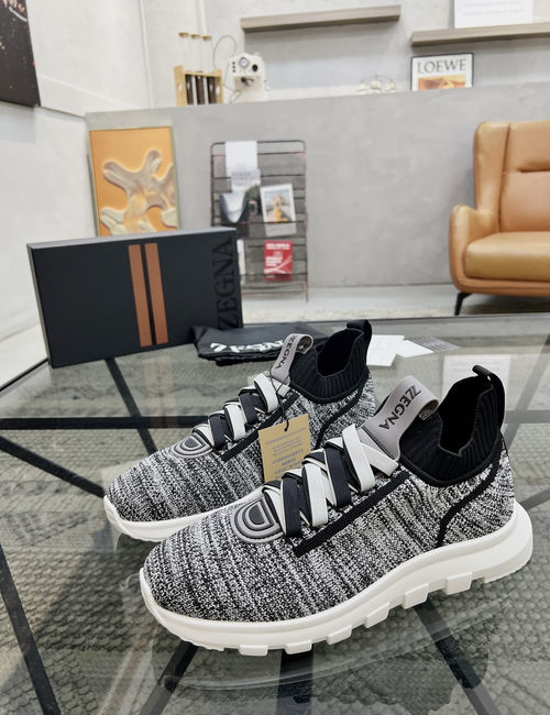 Zegna Knit Fabric Slip On Casual Sneakers