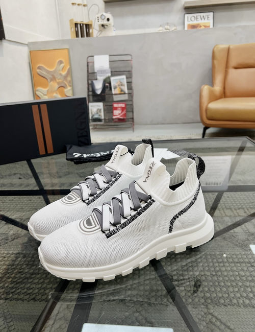 Zegna Knit Fabric Slip On Casual Sneakers