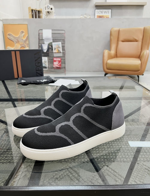 Zegna Knit Fabric Slip On Casual Sneakers