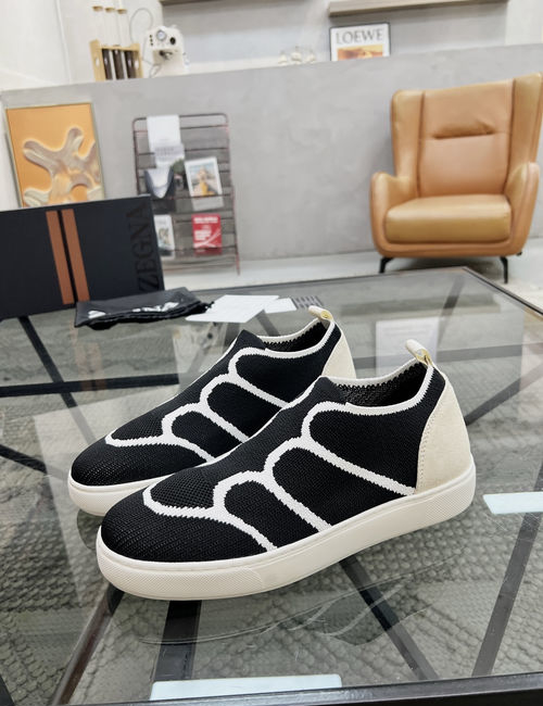 Zegna Knit Fabric Slip On Casual Sneakers