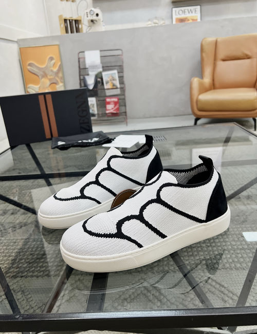 Zegna Knit Fabric Slip On Casual Sneakers