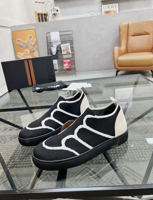 Zegna Knit Fabric Slip On Casual Sneakers