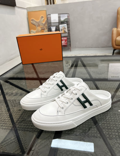 Hermes Cowhide Casual Slide Shoes