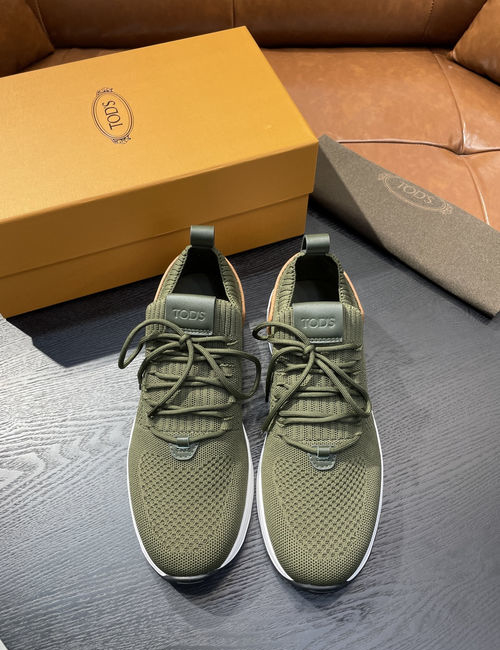 Tods Knit Fabric Casual Sneakers With Rubber Dots