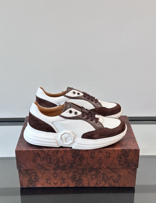 Stefano Ricci Perforated Leather Sneakers Breathable Stylish