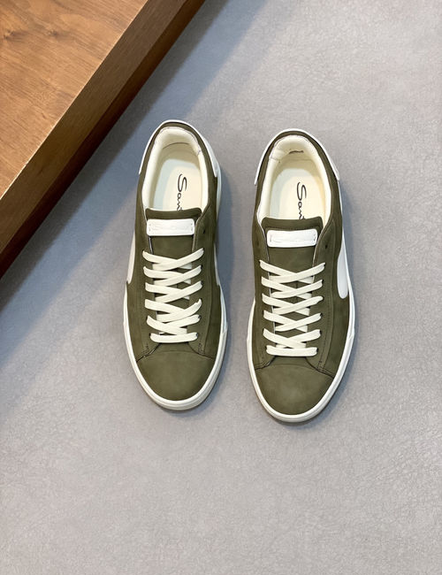 Santoni Grained Calfskin Leather Shoes