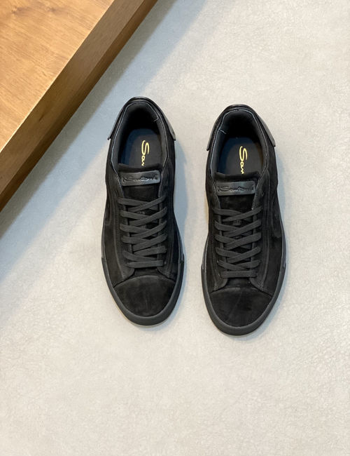Santoni Grained Calfskin Leather Shoes