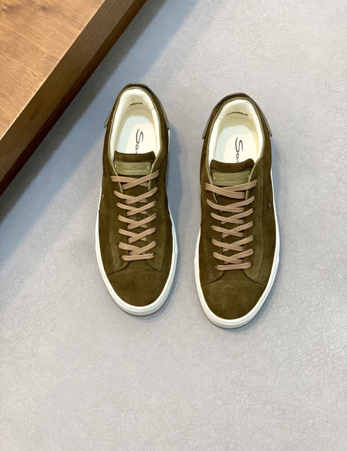 Santoni Grained Calfskin Leather Shoes