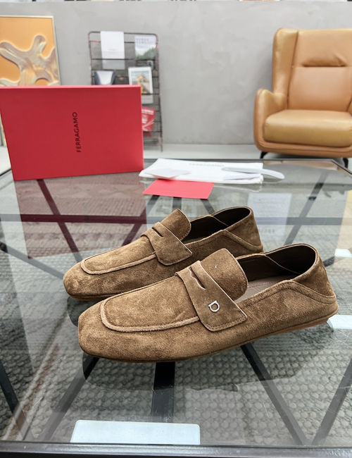 Ferragamo Leather Driving Loafers Lightweight Sole
