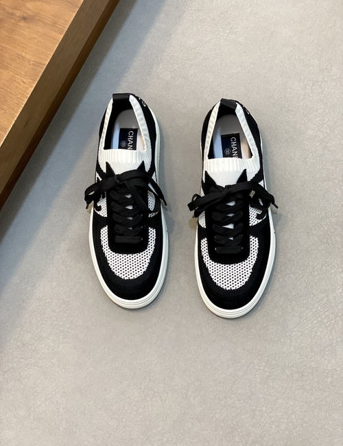 Chanel Color-block Mesh Sneakers Reflective Trim Breathable Lining