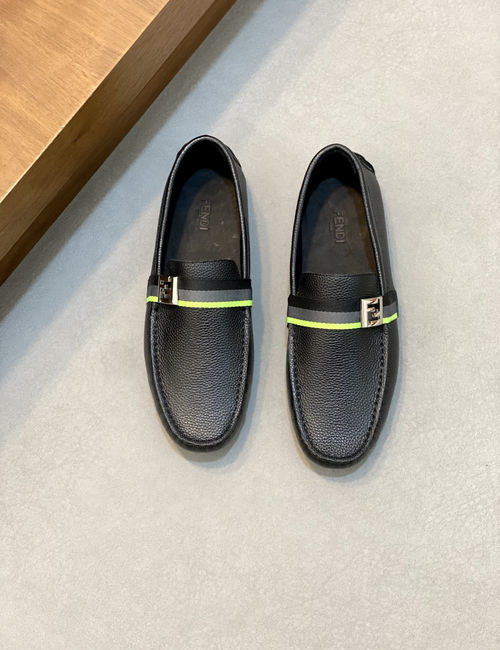Fendi Handmade Leather Comfortable Loafers