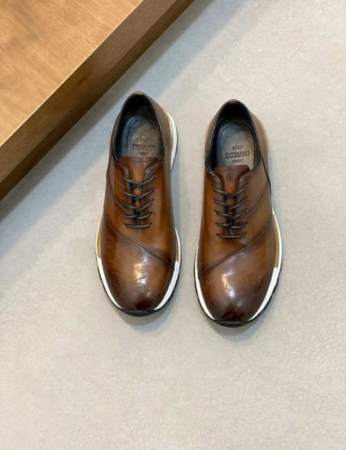 Berluti Fast Track Scritto Leather Sneakers