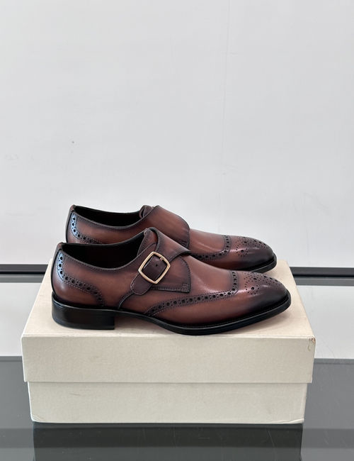 Santoni Cowhide Leather Sole Dress Shoes
