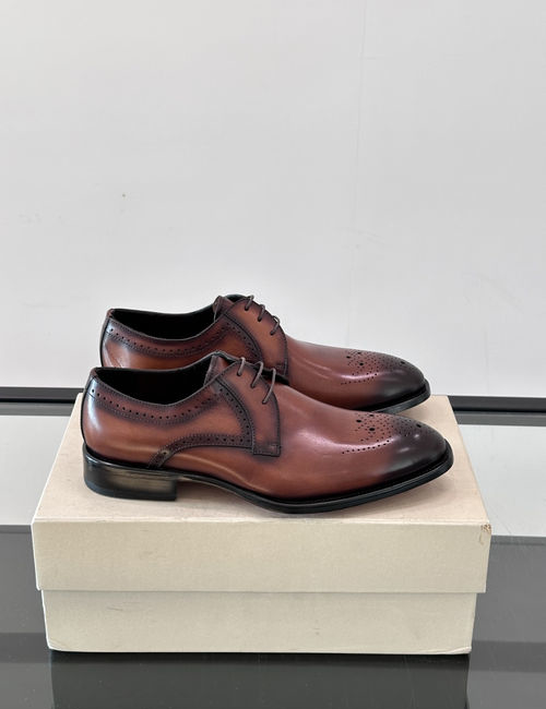 Santoni Cowhide Leather Sole Dress Shoes