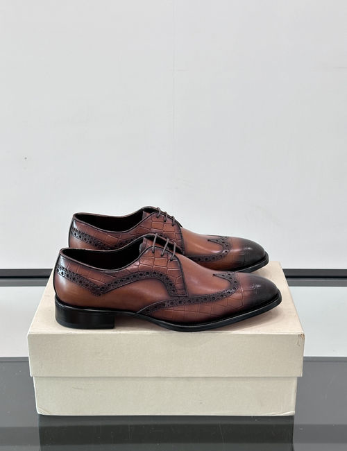 Santoni Cowhide Leather Sole Dress Shoes