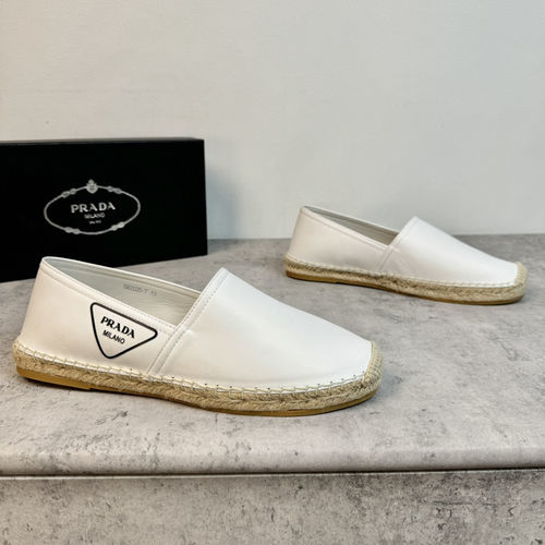 Prada Classic Leather Espadrilles White