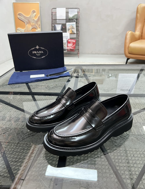 Prada Premium Slip-on Casual Leather Shoes