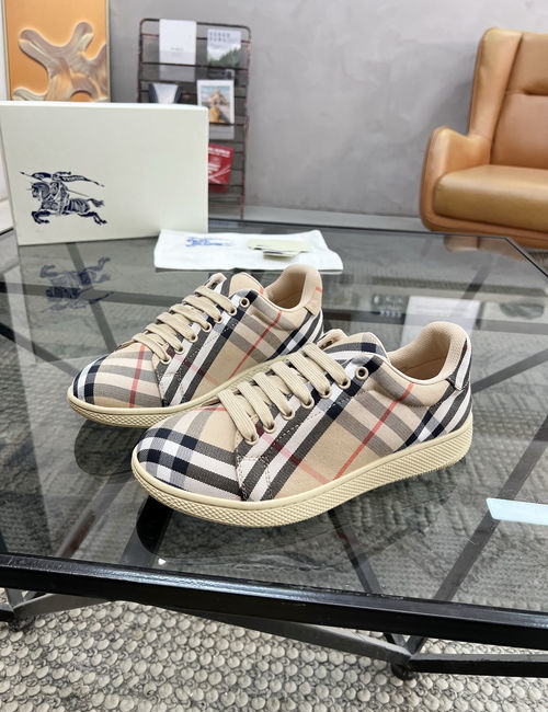 Balenciaga Plaid Fabric Leather Lined Casual Shoes