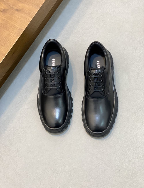 Ferragamo Street Style Casual Leather Shoes Series