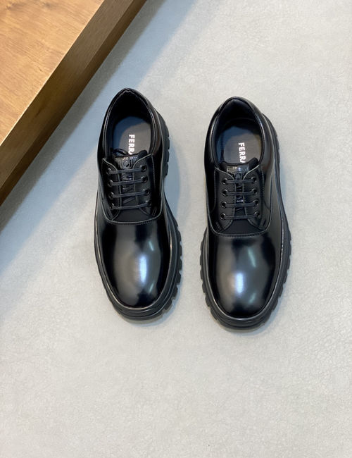 Ferragamo Street Style Casual Leather Shoes Series