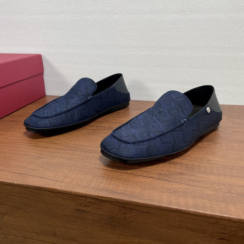 Ferragamo Monogram Denim Foldable Heel Loafers