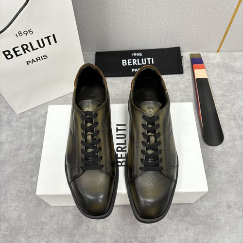 Berluti Stellar Scritto Leather Casual Shoes