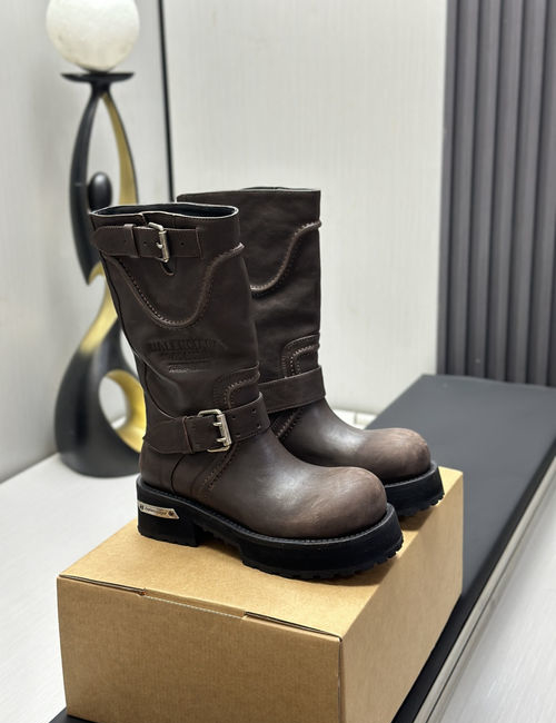 Balenciaga Vintage Martin Boots With Heavy Accessories, Breathable TPU Sole