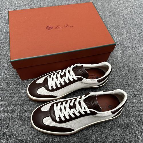 Loro Piana LP Woven Stitched Leather Tennis Shoes