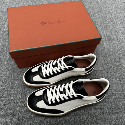 Loro Piana LP Woven Stitched Leather Tennis Shoes