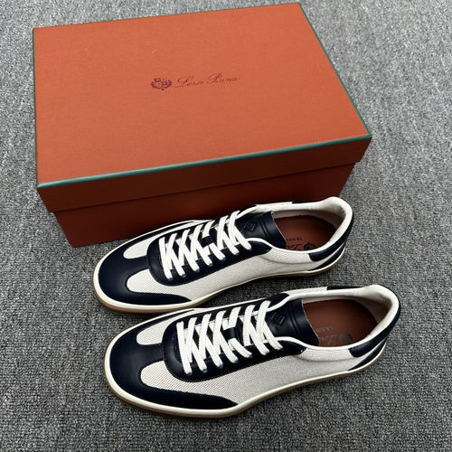 Loro Piana LP Woven Stitched Leather Tennis Shoes