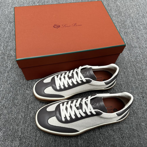 Loro Piana LP Woven Stitched Leather Tennis Shoes