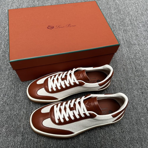 Loro Piana LP Woven Stitched Leather Tennis Shoes