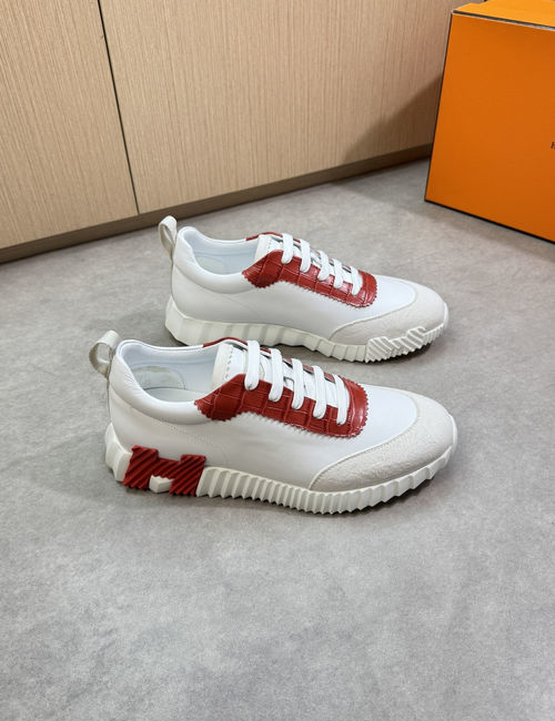 Hermes Premium Casual Sneakers Leather Upper