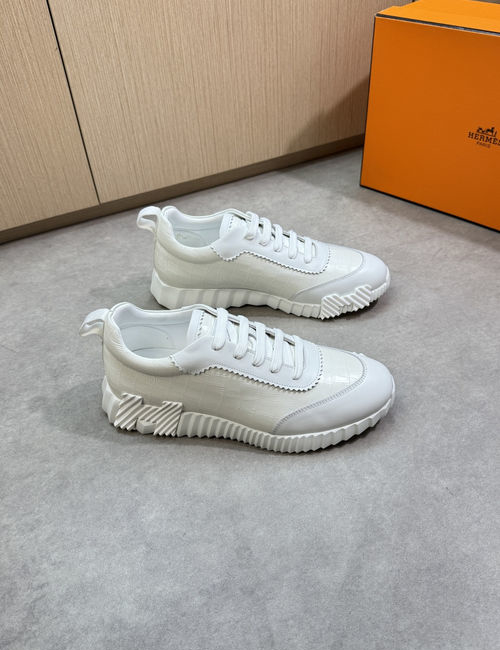 Hermes Premium Casual Sneakers Leather Upper