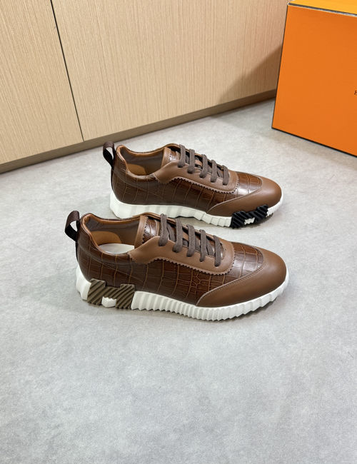 Hermes Premium Casual Sneakers Leather Upper