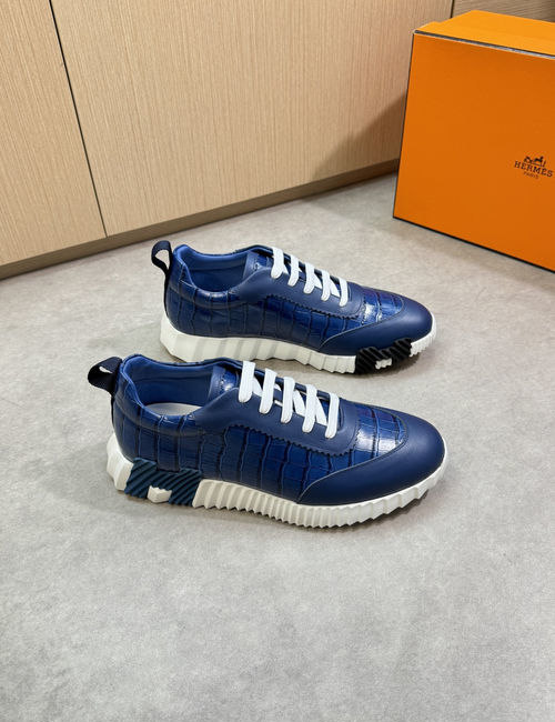 Hermes Premium Casual Sneakers Leather Upper