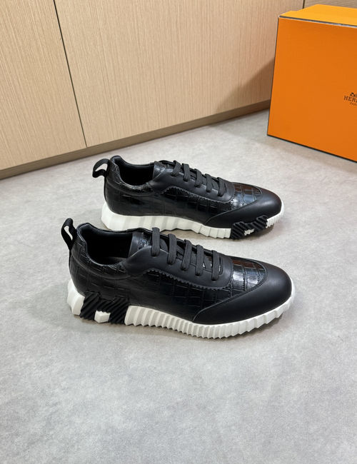 Hermes Premium Casual Sneakers Leather Upper
