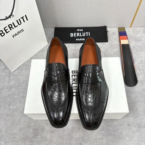 Berluti Slip-On Loafers Premium Leather Classic Shoes