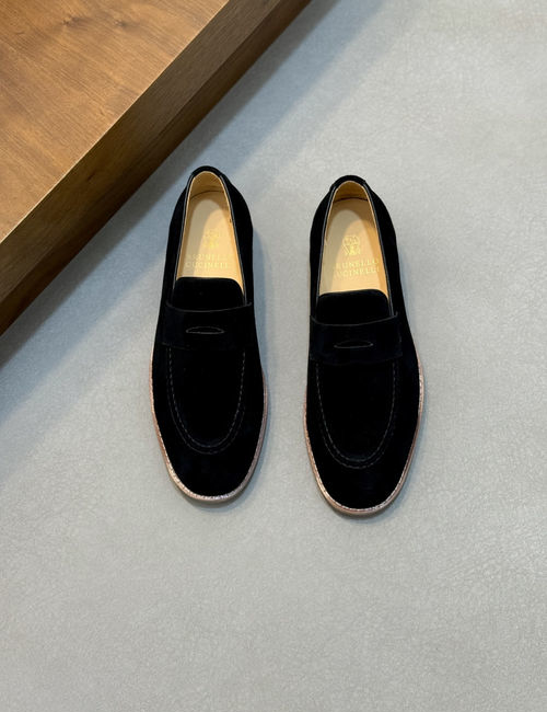 Brunello Cucinelli BC Slip-on Suede Leather Loafers