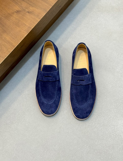 Brunello Cucinelli BC Slip-on Suede Leather Loafers