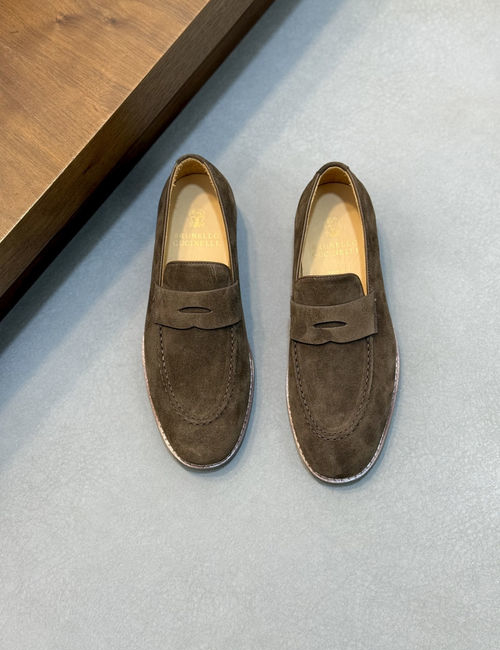 Brunello Cucinelli BC Slip-on Suede Leather Loafers