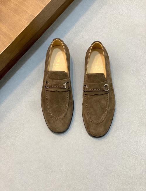 Brunello Cucinelli BC Slip-on Suede Leather Loafers